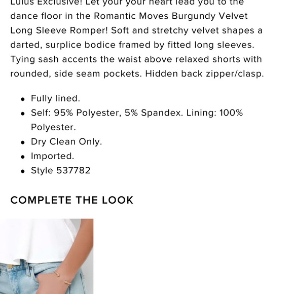 Romper lulus velvet - Picture 5 of 6